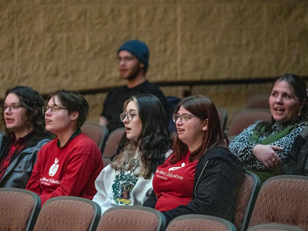 Students at a performance for Key of T.