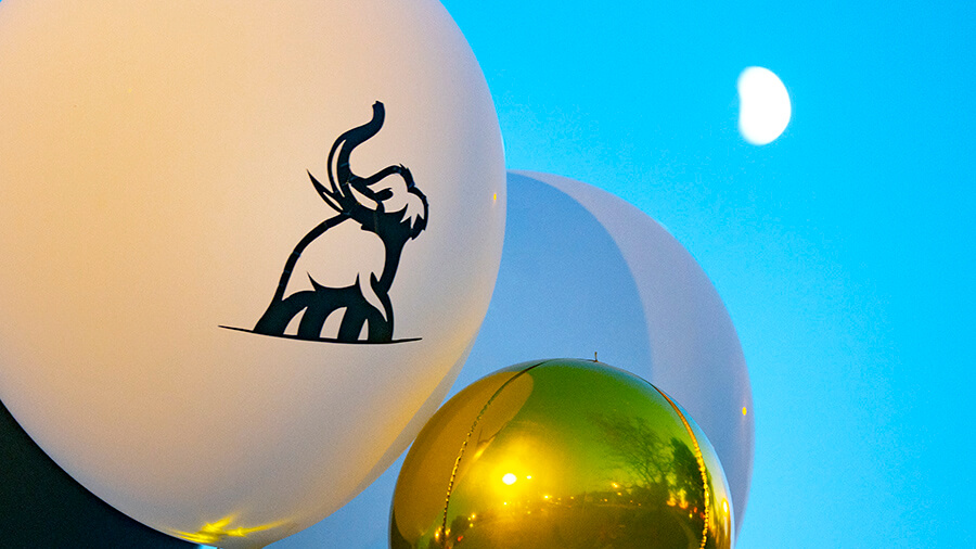 Balloons with the Mastodon spirt mark.