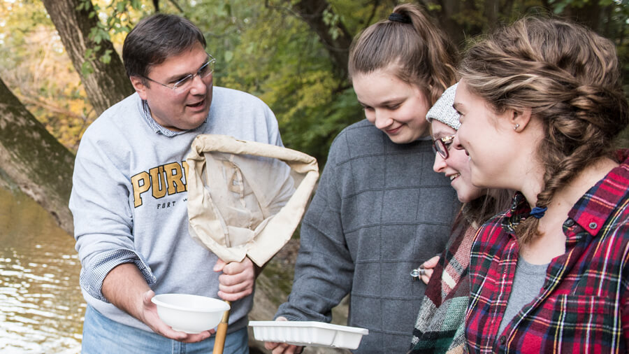 Students learning about research