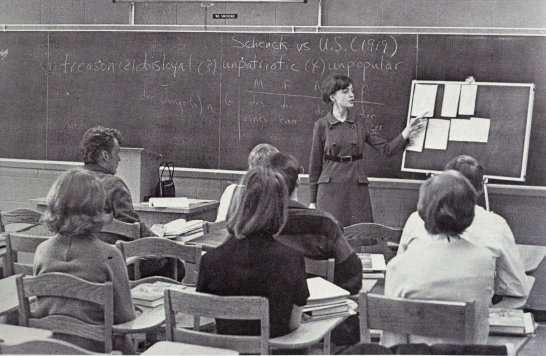 Historical 1969 photo of a classroom at IPFW.