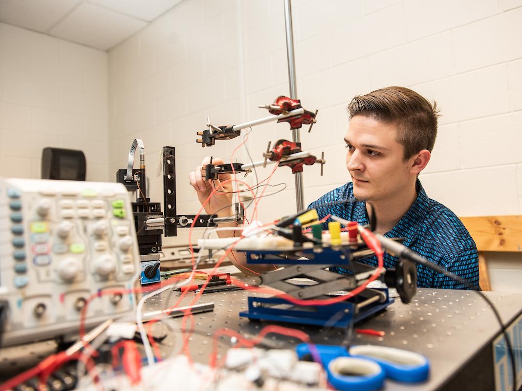 Student in lab