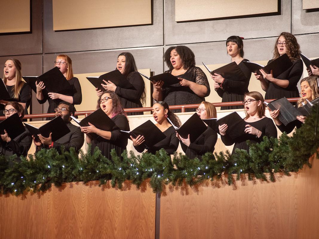 Students singing