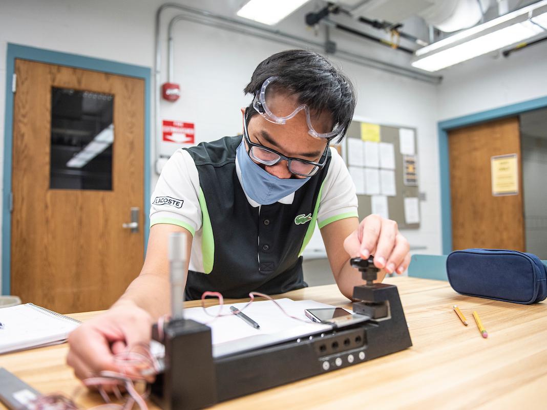 Student in lab