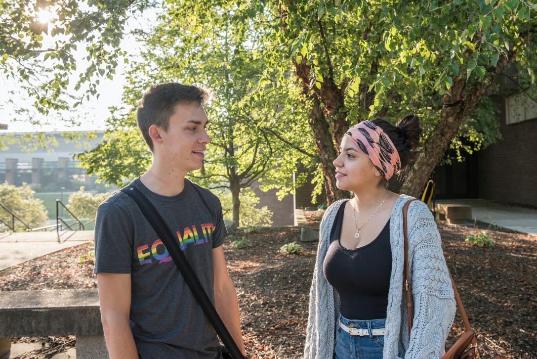 Student wearing an equality T-shirt.