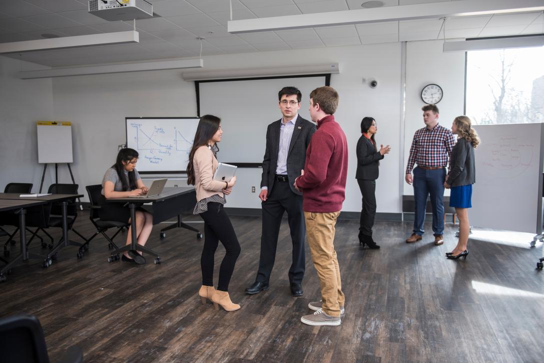 Business students in the idea space.