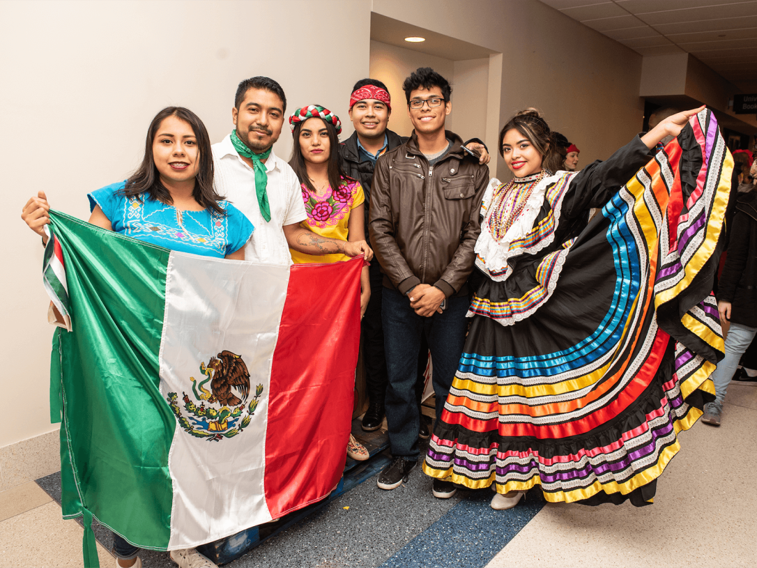 Students at global celebration
