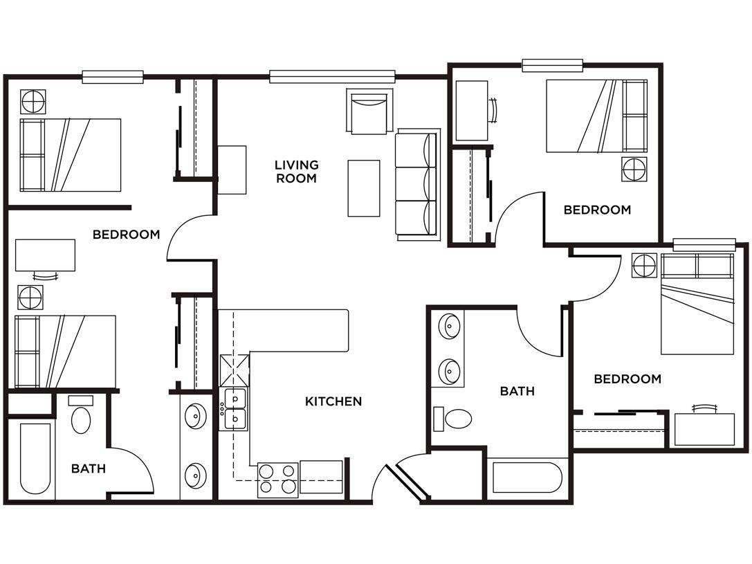 Student housing floor plan 2.