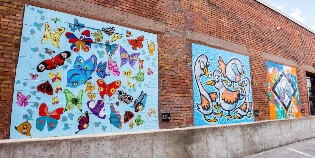 Murals in downtown Fort Wayne.