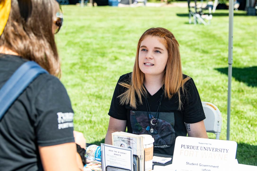 Student Government Association table at the Connections fair.