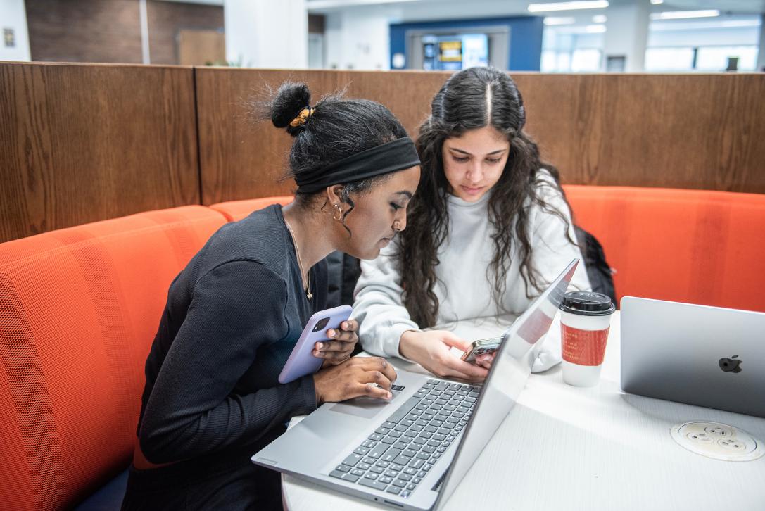 Students working on an assignment together.