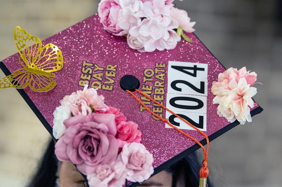 Decorated graduation cap.