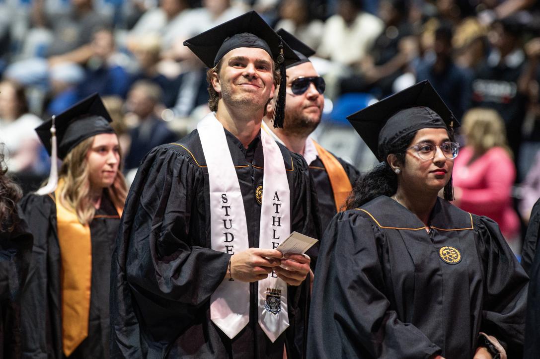 Students at commencement.