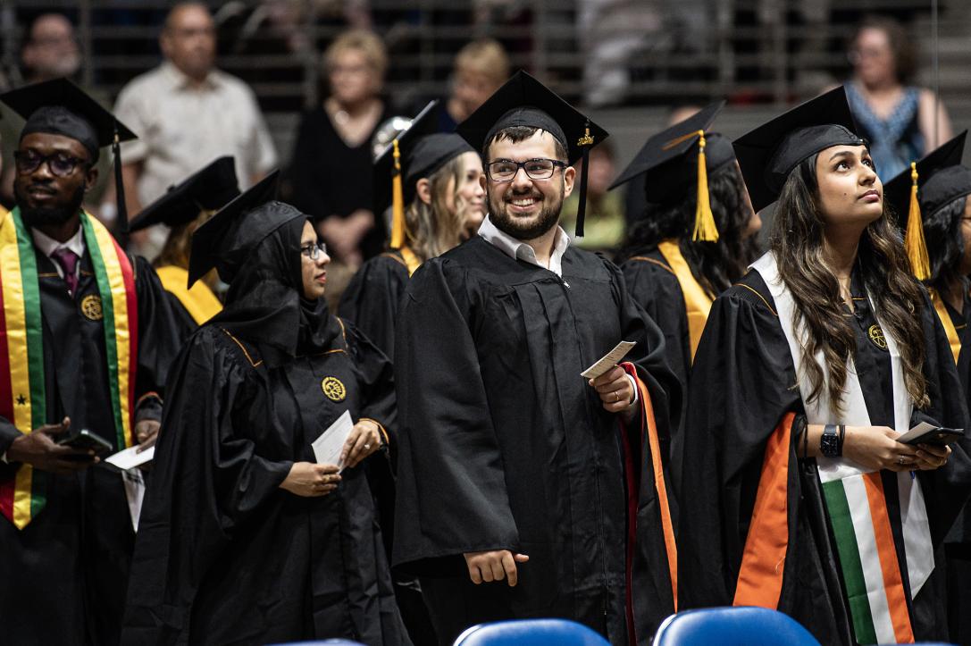 Students at commencement.