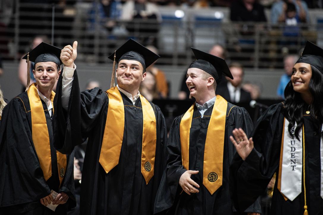 Students at commencement.