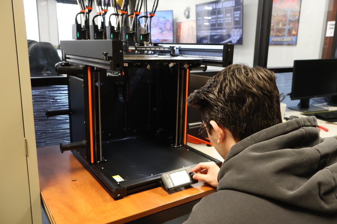 Student with Prusa XL 3D Printer