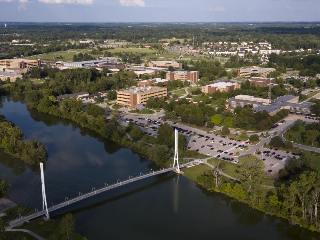 Aerial view of the main campus.