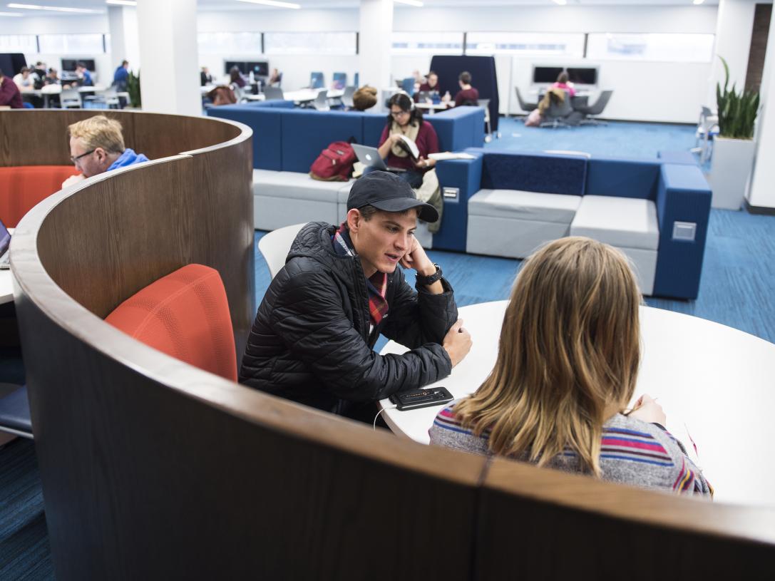 Students studying together.