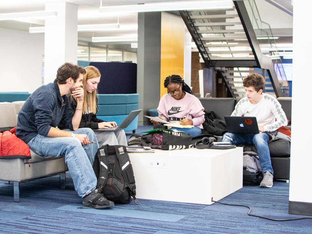 Students studying together.