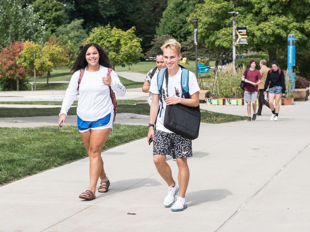 Students walking to class.