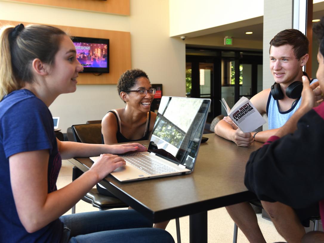 Students studying together.