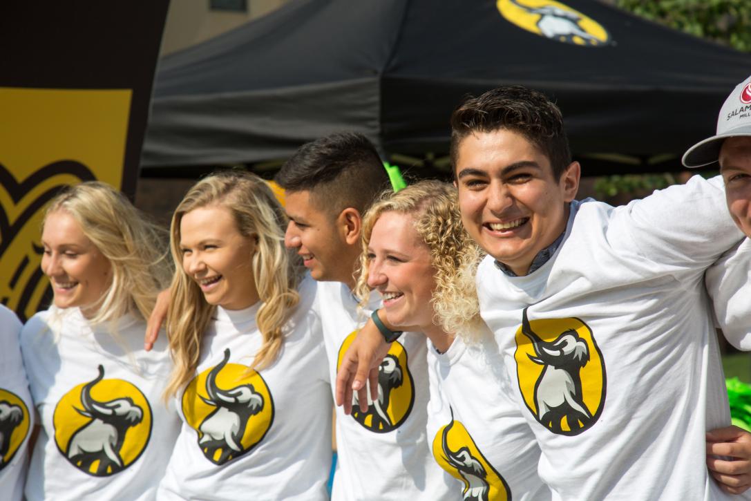 Group of students in white spirit mark shirts