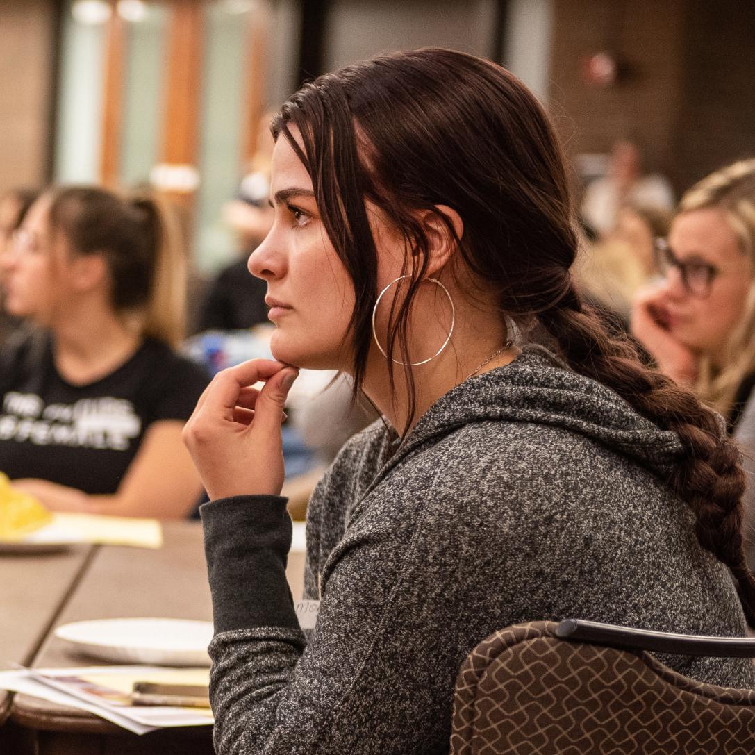 Students listening to lecture.