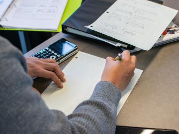 Student doing homework