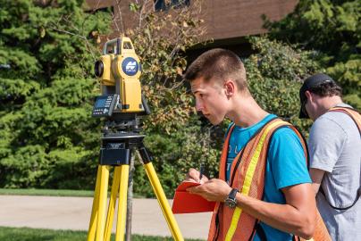 Student surveying