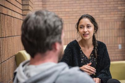 Graduate counseling student meets with a client.