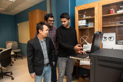 Students with computer