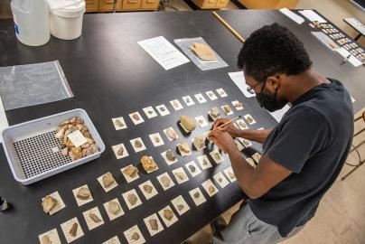 Student in lab