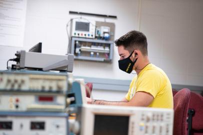 Student at computer