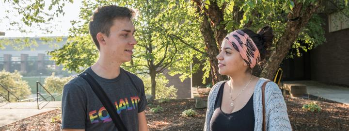 Student wearing an equality T-shirt.