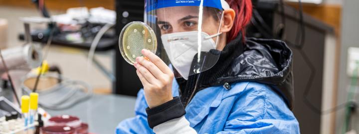 Student in a lab