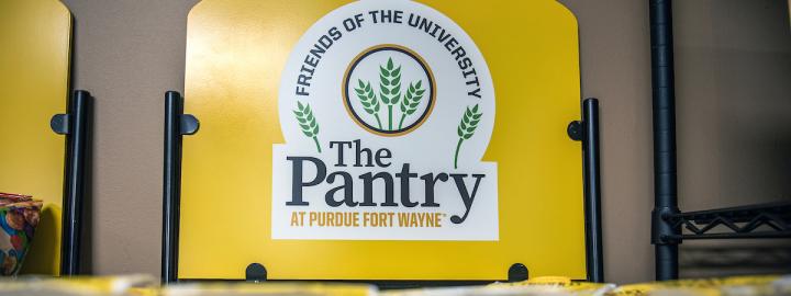 Sign for The FRIENDS of the University Pantry at Purdue Fort Wayne.