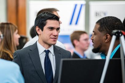 Students at a networking event.