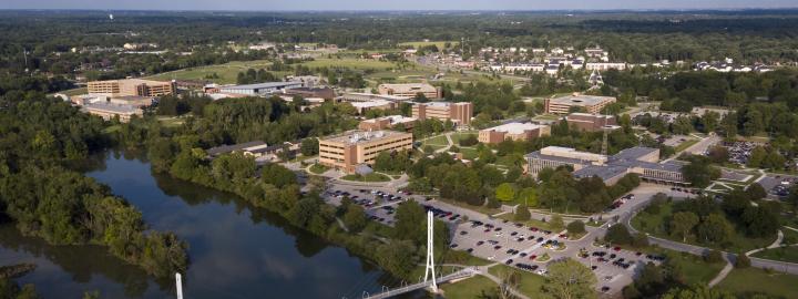 Aerial view of the main campus.