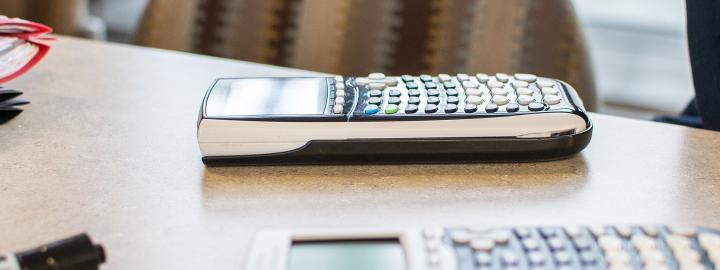 Calculators on a table