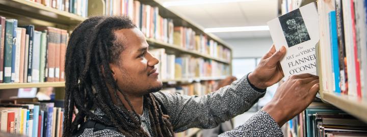 An education student visiting the library