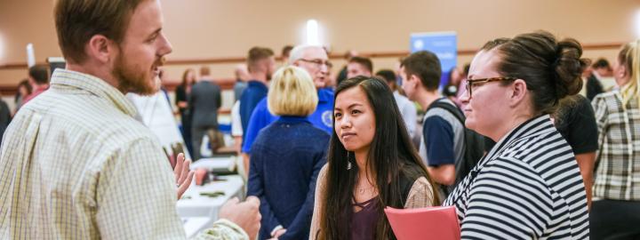 DSB students at a networking event