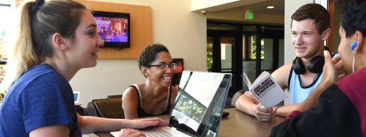 Students studying together.