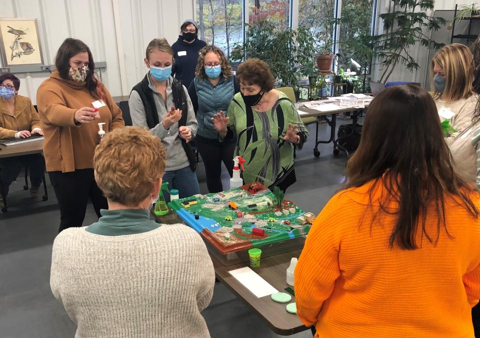 Teachers participate in a workshop in the Environmental Resources Center