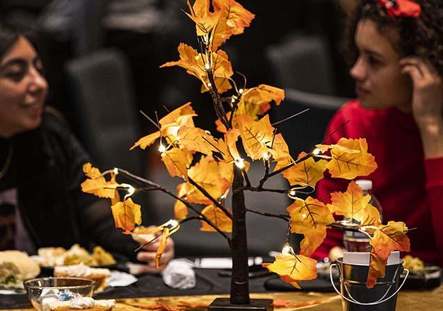 Students were treated to a sumptuous, traditional Thanksgiving meal—with plenty of pie—at ThanksStudentsGiving