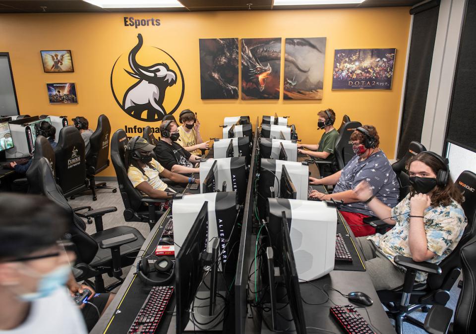 Students playing video games in the Mastodon Esports Lab