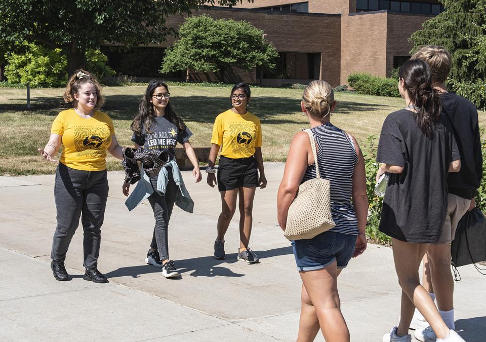 STARS team members are leading a campus tour.