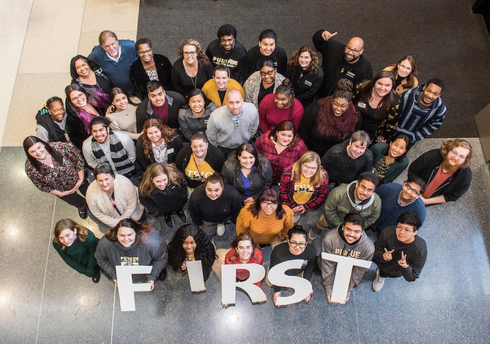 Group photo of first-generation students and employees