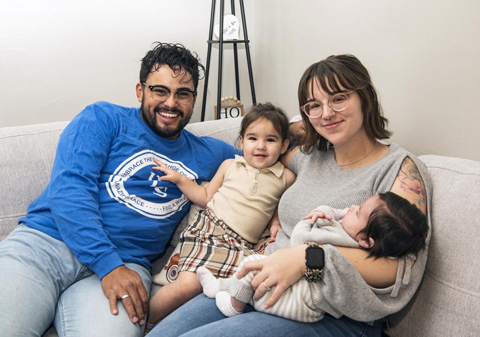 Hailey Moreno with her husband and two daughters