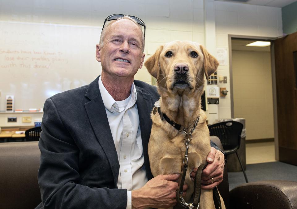 Jim Platzer and his leader dog, Maggie