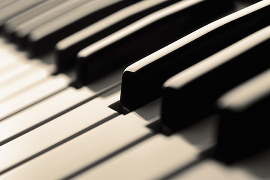 Close up image of piano keys