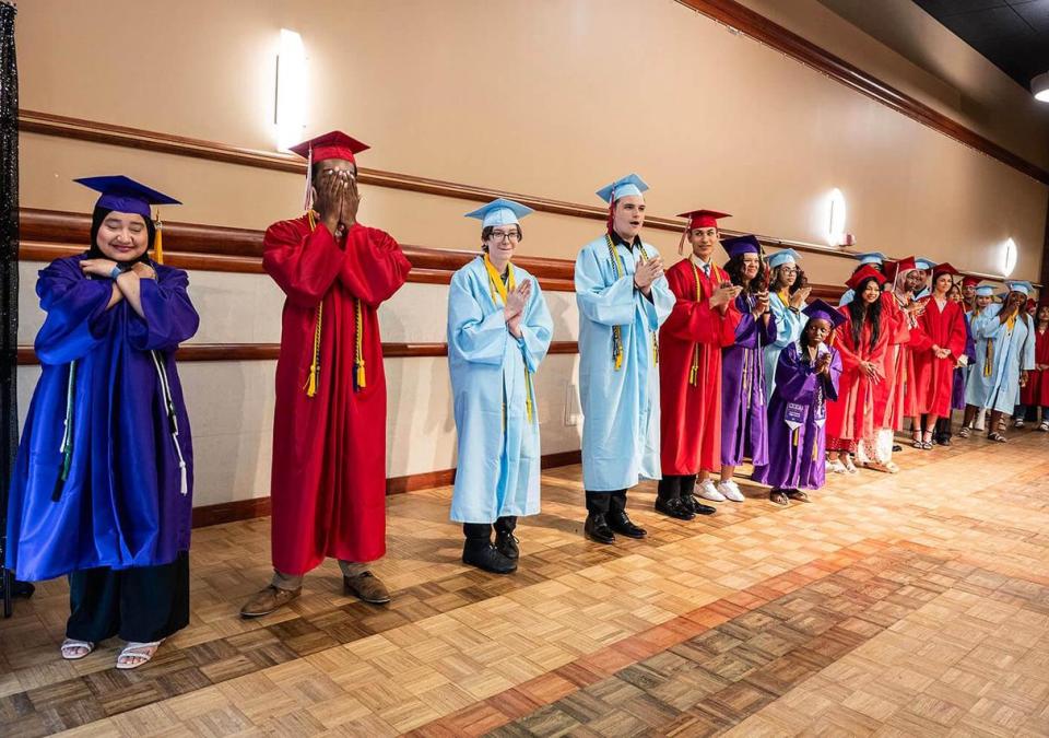 High school seniors participating in PFW’s TRIO and Upward Bound programs being recognized